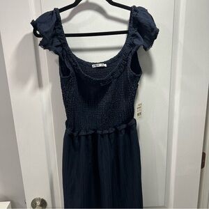 Devoted Navy Blue Smocked Dress Medium